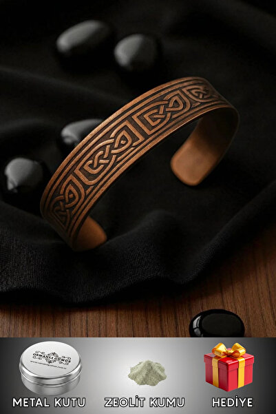 OSMANLI GÜMÜŞ Men's Women's Copper Bracelet - Alpha Model Copper Bracelet wit...