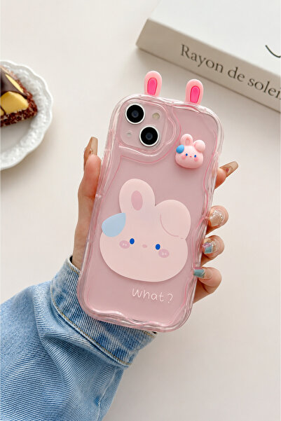 Go Aksesuar Iphone 13 Ve 14 Uyumlu Kulaklı Tasarımlı Oyuncaklı Şeffaf Silikon...