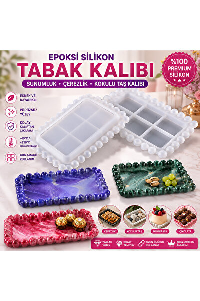 Şenhomee Epoksi silikon tabak kalıbı sunumluk kalıbı çerezlik kalıbı kokulu t...