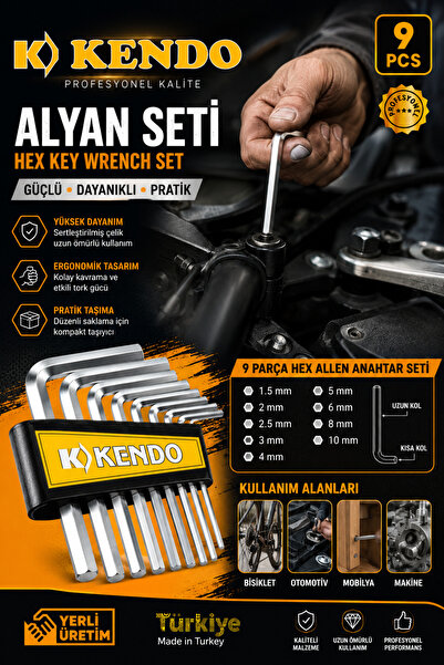 Genel Markalar M&İ LİFE 9’LU ALYAN ANAHTAR SETİ