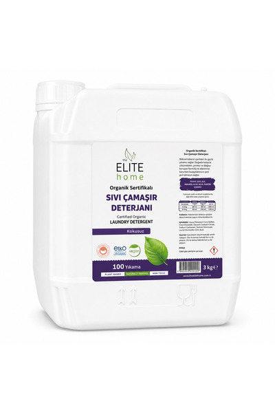 The Elite Home Organik ve Vegan Sertifikalı Sıvı Çamaşır Deterjanı 3 kg Kokus...