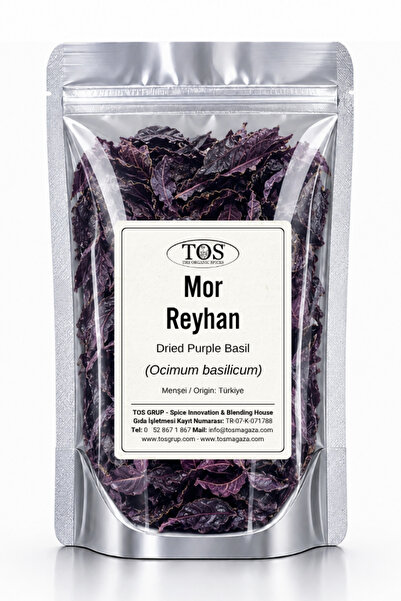 TOS The Organic Spices Mor Reyhan 50 gr (1. KALİTE) Ocimum Basilicum / Dried ...