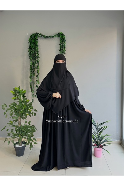 Yüsra Collection طقم حجاب أسل سوفليه من 3 قطع