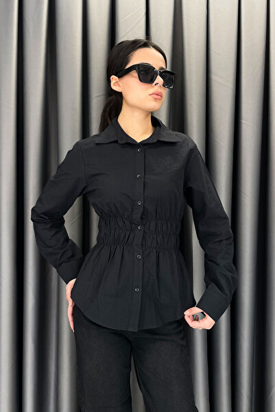 Noa&Noa Noa Noa Elastic Waist Puplin Shirt - Black Black