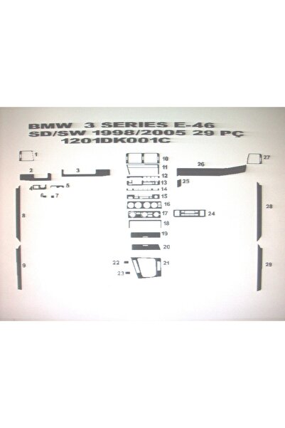 Demircioğlu Oto Aksesuar Marketi Bmw e46 1998-2004 29-piece center console tr...