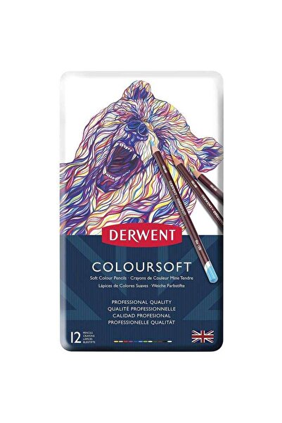 Derwent Coloursoft Kuru Boya Kalemi Soft Metal Kutu 12 Li Dw0701026