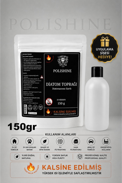 POLİSHİNE Diatom Toprağı %100| Kalsine Edilmiş |10 Mikron 150gr | Yüksek Saflık
