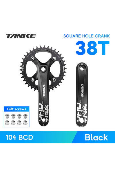 Choice Black Crank-38T TANKE Bicycle Crank Square Hole Sprocket 104BCD 170mm ...