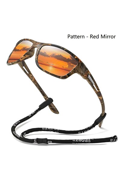 Choice4 نظارات شمسية رياضية بنمط التمويه مع سلسلة - موديل Chain-D668RedMirror...