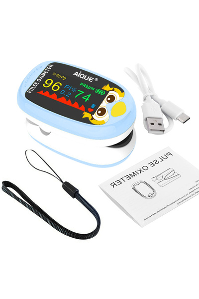 Choice1 جهاز قياس نبضات القلب للأطفال من Light Blue-owl قابل لإعادة الشحن بشا...
