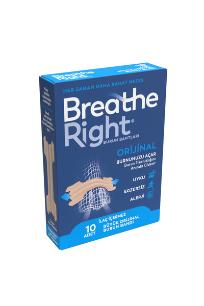 Breathe Right Burun Bandı Büyük Boy 10’lu (Horlama ve Burun Tıkanıklığı İçin)