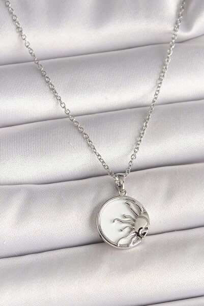 Inure Jewelry 316L Steel Silver Color Chain White Enamel Sunset Model Women's...