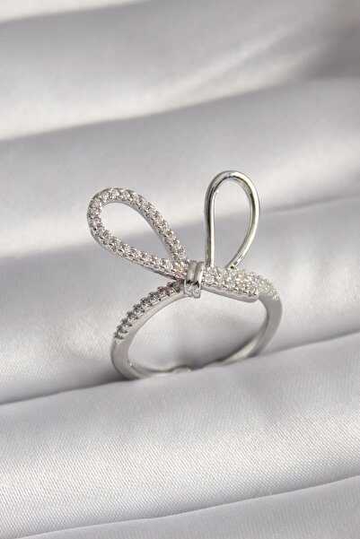 Inure Jewelry النحاس الفضة اللون الزركون حجر عقدة نموذج خاتم المرأة