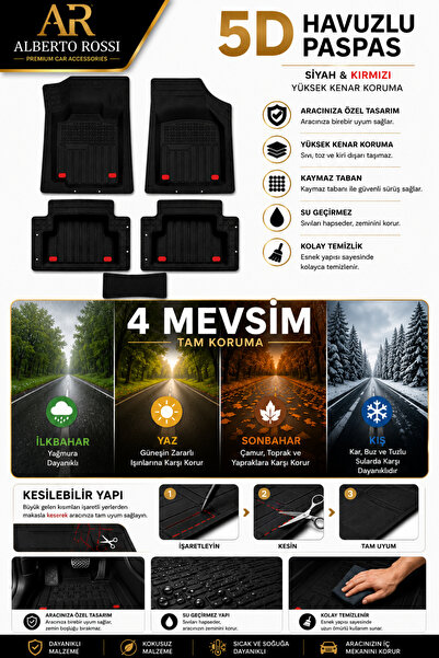 Ar Alberto Rossi Toyota Corolla Hb 2005-2015 Model Uyumlu Enerox SİYAH 5D Hav...