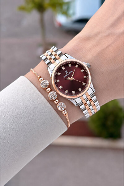 Daniel Klein Dial with Burgundy Strap, Rose Gray Color, Same as in the Image,...