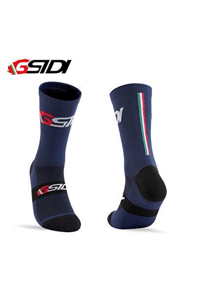 Choice vertical dark blue GSTDI New Cycling Socks High Quality Compression Me...