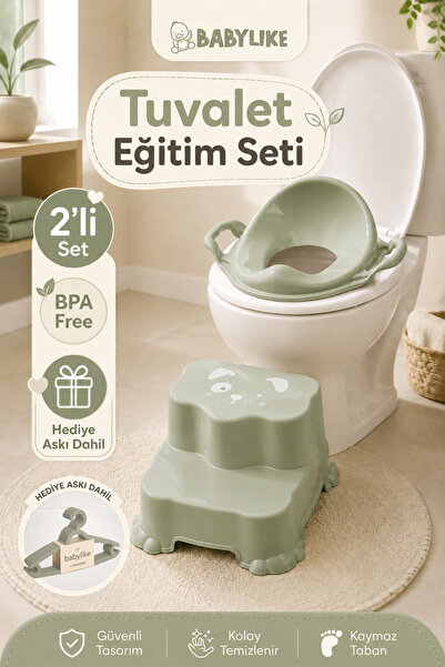 Babylike Tuvalete İlk Adım Seti-Bebek&Çocuk için Tuvalet Eğitimi-Kaydırmaz Ba...