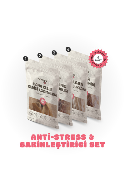 100% Dana Anti-Stress 4'lüsü Katkısız Köpek Ödülü 4x100 Gr