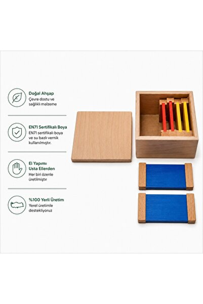 Montessori Gemisi Montessori Color Charts 1. Box |   Wood Color Matching Mate...