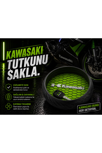 Ümraniye3d Desktop Keychain Bowl with Tire Design for Kawasaki Motorcycle Ent...