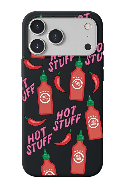 shoptocase iPhone 17 Pro/18 Pro Uyumlu Hot Stuff Desenli İçi Süet Lansman Tel...