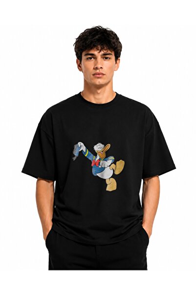 Inscriptie Ουνισέξ Βαμβακερό T-Shirt Υψηλής Ποιότητας  "Χαρούμενος Ντόναλντ Ν...