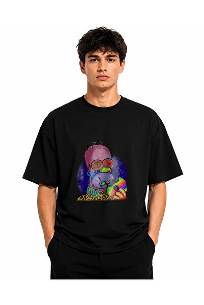 Inscriptie Tricou Unisex Bumbac Premium Casual " Homer curcubeu "