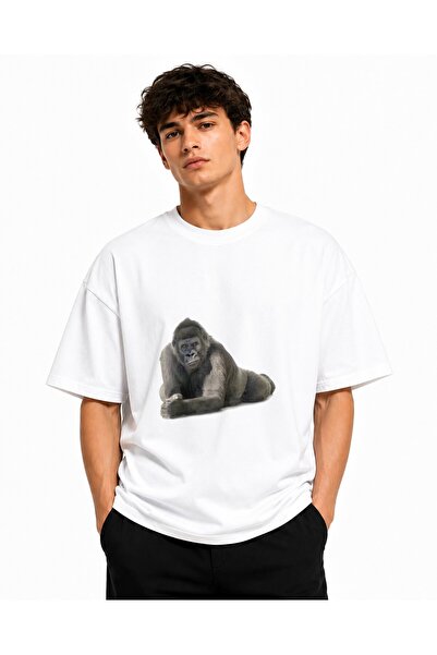 Inscriptie Ουνισέξ Βαμβακερό T-Shirt Υψηλής Ποιότητας  "Χαλαρωτικός Γορίλας "