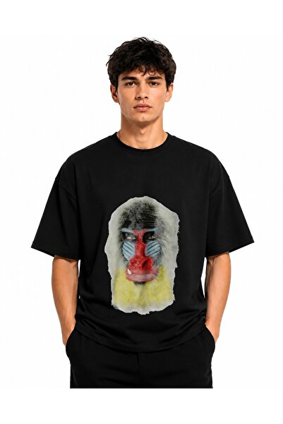 Inscriptie Unisex Premium Cotton Casual T-Shirt "Baboon Girl"