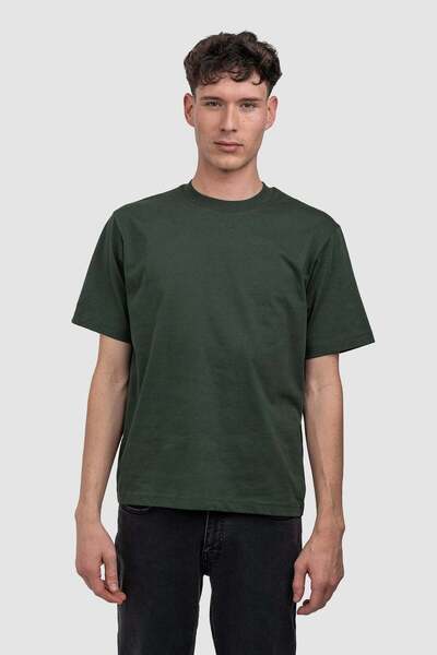 OEM Tricou bărbătesc din bumbac, croială dreaptă, verde