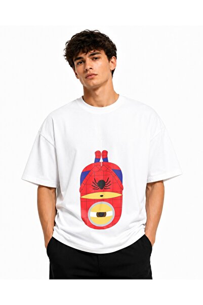 Inscriptie Tricou Unisex Bumbac Premium Casual " Minion - SpiderMan 2 "