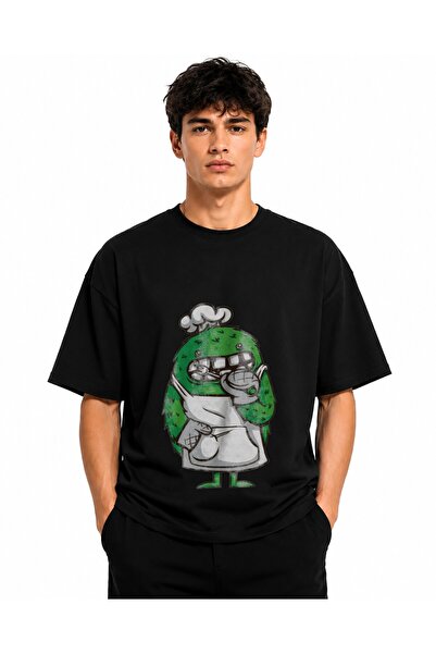 Inscriptie Ουνισέξ Βαμβακερό T-shirt Υψηλής Ποιότητας  "Καρτούν Τέρας "