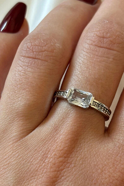 Leo'Stone New Season Baguette Single Stone Design Adjustable Women's Steel Ring