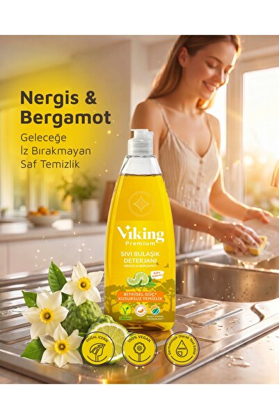 Viking Premium Bulaşık Deterjanı Orman Meyveleri&fesleğen-limon&nergis-bergamot 750 Ml 3 Adet