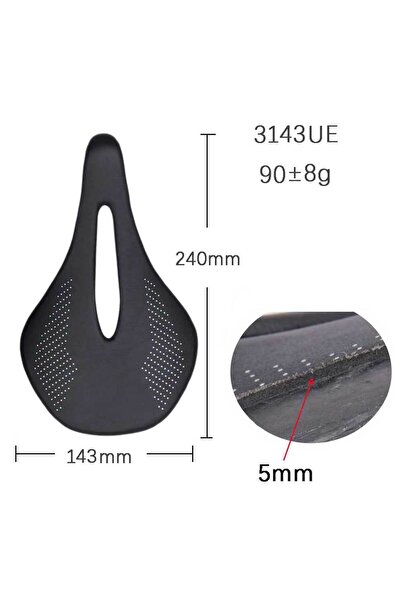 Choice1 مقعد دراجة طريق Elitaone MTB Carbon Saddle مقاس 240x143 مم 3143UE، خف...