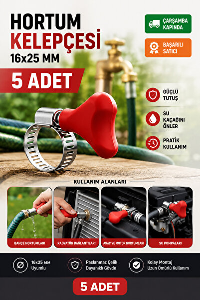 By mag Tork Kendinden Anahtarlı Hortum Kelepçesi 16x25 mm 5 ADET
