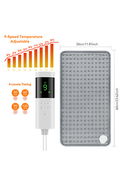 Choice10 EU Plug 9 Heat 4 Timer Electric Heating Pad for Period Cramps Winter...