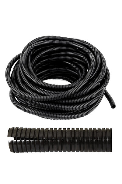 CevHers 10 metre 10mm Yarıklı Spiral Hortum Kablo Gizleme İzolasyon Borusu Es...