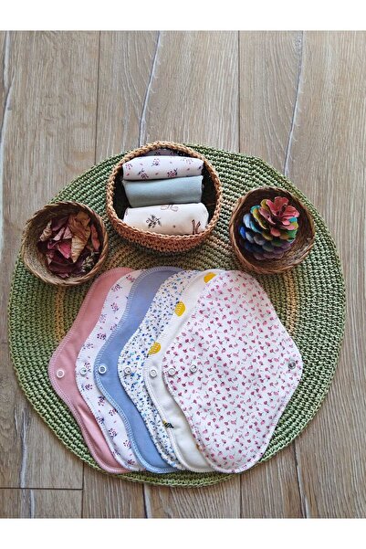 ECOSOFT Yıkanabilir Doğal Kadın Pedi Normal 6'lı %100 Pamuk ve Bambu (M beden)