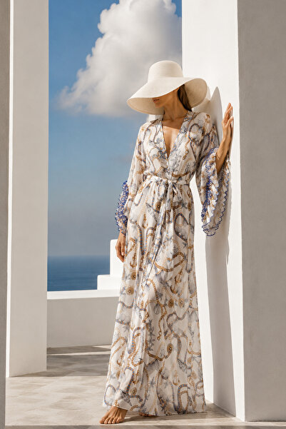Nur Karaata Joali Tropezienne Long Sleeve Pareo Dress