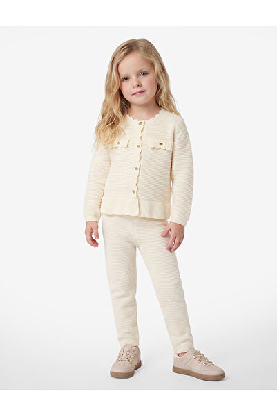 Koton Viscose Blend Buttoned Long Sleeve Crew Neck Knit Cardigan