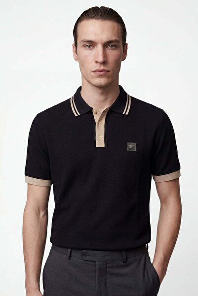 HAKKE Basic Textured Polo Collar Men's T-Shirt