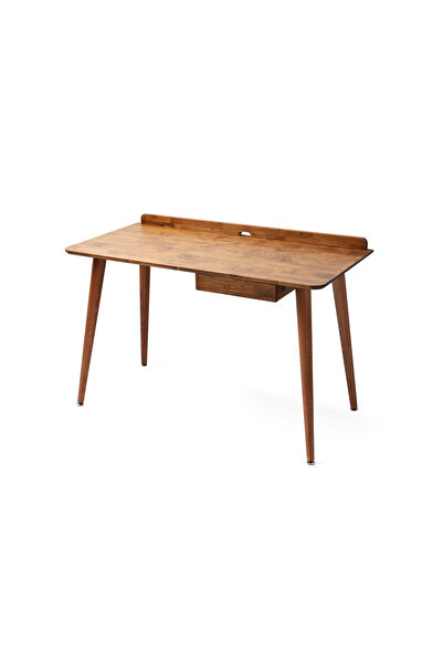 Bensett Napi Çalışma Masası, %100 Masif Ahşap, Çekmeceli, 120x60 Cm, Ceviz