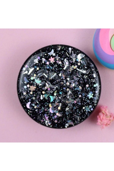 Choice black Round Glitter Phone Holder Ring Holder Universal Mobile Phone Fi...