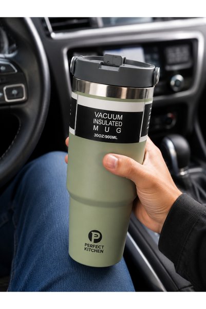 Perfect Kitchen Flash Mug 900ML Navy Green Stainless Steel