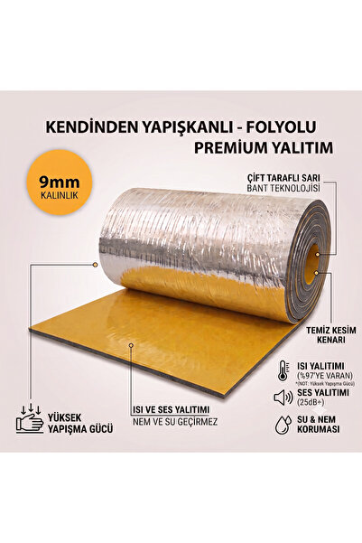 Gülkan Ticaret 9 Mm Folyolu Kendinden Yapışkanlı Elastomerik Kauçuk Izolasyon...