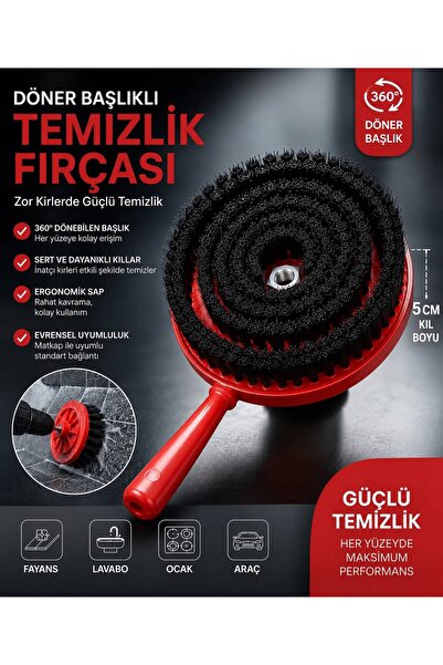 MAGUREX Profesyonel Koltuk Yıkama Fırçası Su Sıçratmayan Sert Kıllı Temizlik ...