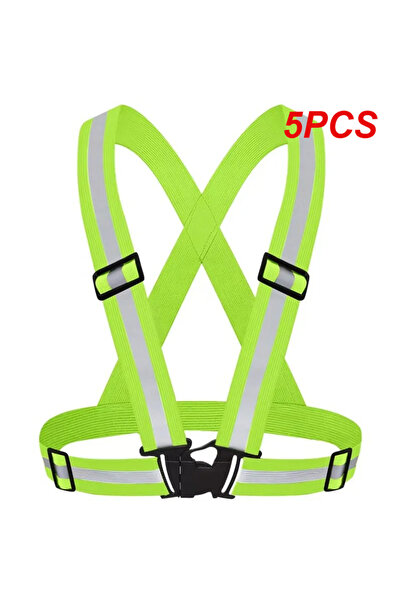 Choice Green-5PCS Reflective Safety Vest - High Visibility Vest Adjustable St...