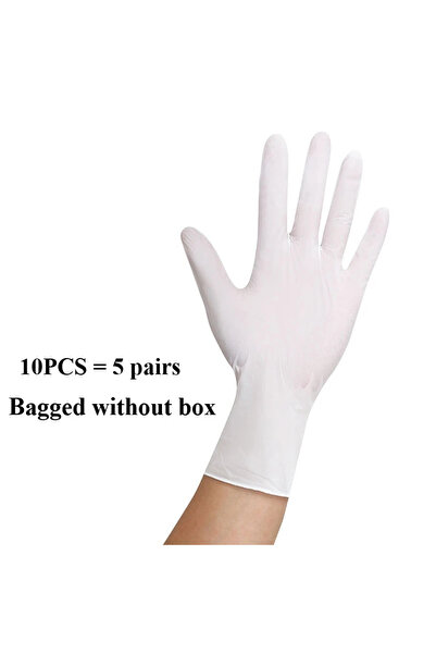 Choice S White 10PCS 10-100PCS White Nitrile Disposable Gloves,Latex Free,Pow...