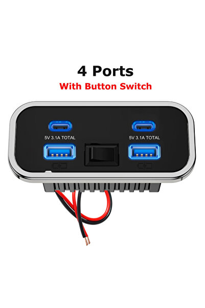 Choice3 كيبيدومي 4 منافذ-B، 4 منافذ USB بقوة 12 فولت للمركبات الترفيهية، 76 و...